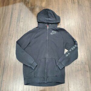 VTG Nike Black Zip Up Hoodie Orange Tag Size Small Just Do It